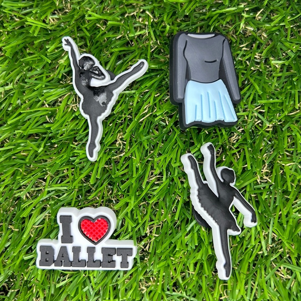 NEW - 4 Ballet Shoe Charms Crocs